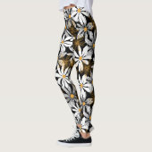 Leggings Noir, Blanc, Jaune Élégant Faisy Abstrait (Gauche)