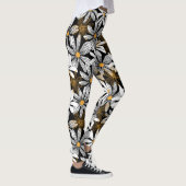 Leggings Noir, Blanc, Jaune Élégant Faisy Abstrait (Droite)