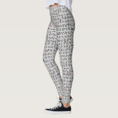 Leggings Noir blanc rouge Abstrait Motif chic (Gauche)