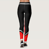 Leggings Noir blanc rouge (votre nom) (Dos)