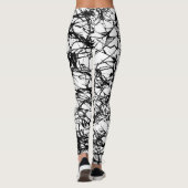 Leggings Noir Blanc Simple Abstrait Brut (Dos)
