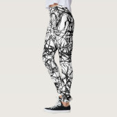 Leggings Noir Blanc Simple Abstrait Brut (Gauche)