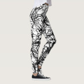Leggings Noir Blanc Simple Abstrait Brut (Droite)