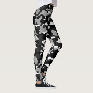 Leggings noir camouflage