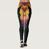 Leggings Noir Chat Verre Trait Rouge Éffrayant Yoga (Dos)