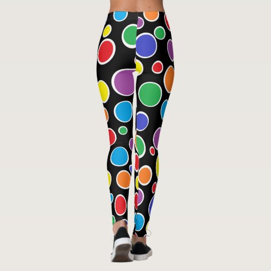Leggings Noir coloré de pois (Dos)