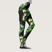 Leggings noir de fleurs blanches (Droite)