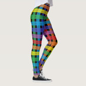 Leggings Noir de plaid d'arc-en-ciel (Droite)