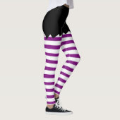 Leggings Noir de sorcière de Halloween avec les rayures (Droite)