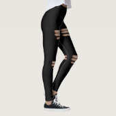 Leggings Noir déchiré faux moderne (Droite)