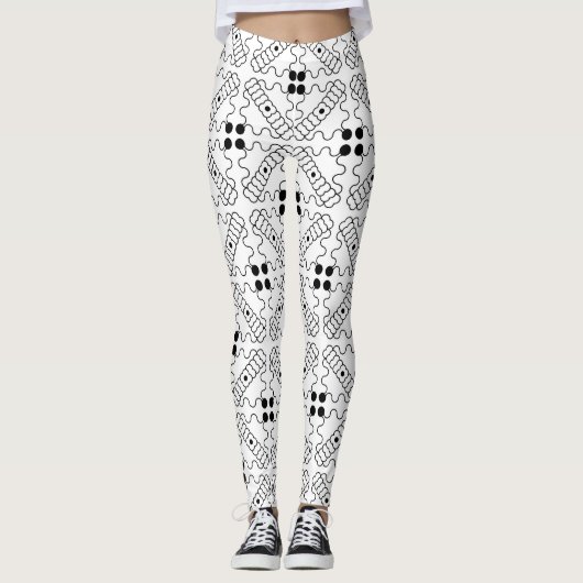 Leggings Noir et beige (Devant)