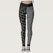 Leggings Noir et Blanc Abstrait Génial (Devant)