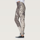 Leggings noir et blanc Abstrait (paroi fissurée) (Gauche)