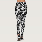 Leggings Noir et blanc avec des taches motif d'amour (Dos)