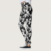 Leggings Noir et blanc avec des taches motif d'amour (Gauche)
