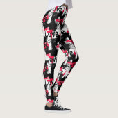 Leggings Noir et blanc avec taches rouges amour motif (Droite)