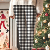 Leggings Noir et blanc Buffalo Plaid Noël