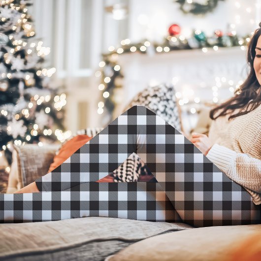 Leggings Noir et blanc Buffalo Plaid Noël