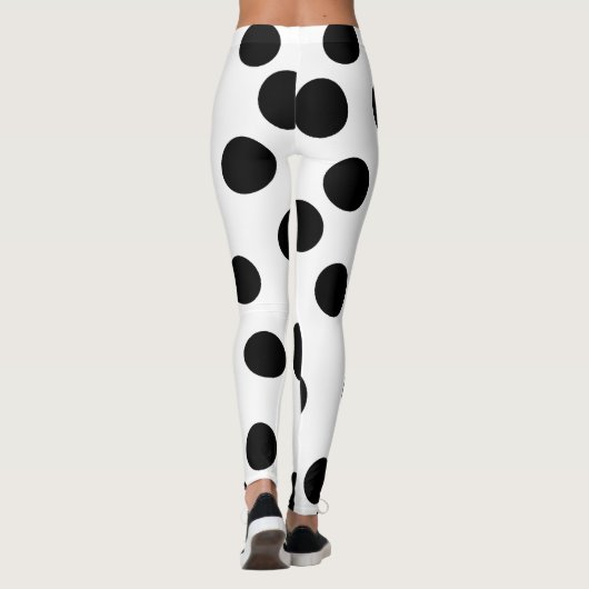 Leggings noir_et_blanc_dalmatien_spot_motif (Dos)