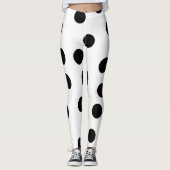Leggings noir_et_blanc_dalmatien_spot_motif (Devant)