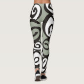 Leggings Noir et blanc de motif de spirales + votre backgr. (Dos)