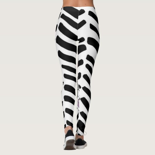 Leggings Noir et blanc enveloppés (Dos)