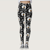 Leggings Noir et blanc Gros afro dire oui (Devant)