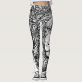 Leggings Noir et blanc guêtres lion de schéma (Devant)