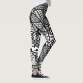 Leggings Noir et blanc modelés, fou, génial, unique (Droite)