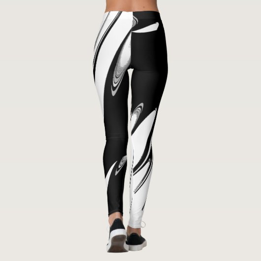 Leggings Noir et blanc moderne (Dos)