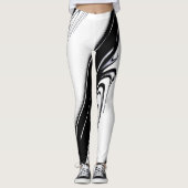 Leggings Noir et blanc moderne (Devant)