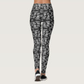 Leggings Noir et blanc "Motif japonais des fans" (Dos)