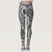 Leggings Noir et blanc paisley (Devant)
