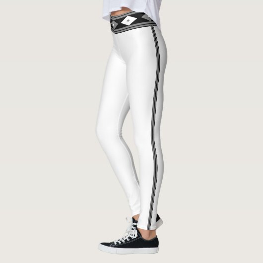 Leggings Noir et blanc rayé (Gauche)