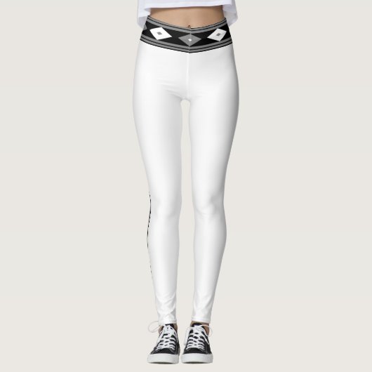 Leggings Noir et blanc rayé (Devant)