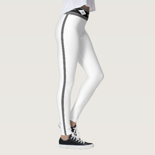 Leggings Noir et blanc rayé (Droite)