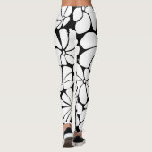 Leggings Noir Et Blanc Retro les années 70 Design Graphique (Dos)