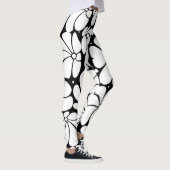 Leggings Noir Et Blanc Retro les années 70 Design Graphique (Droite)