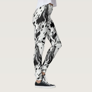 Leggings Noir et blanc Swilring Pois liquides
