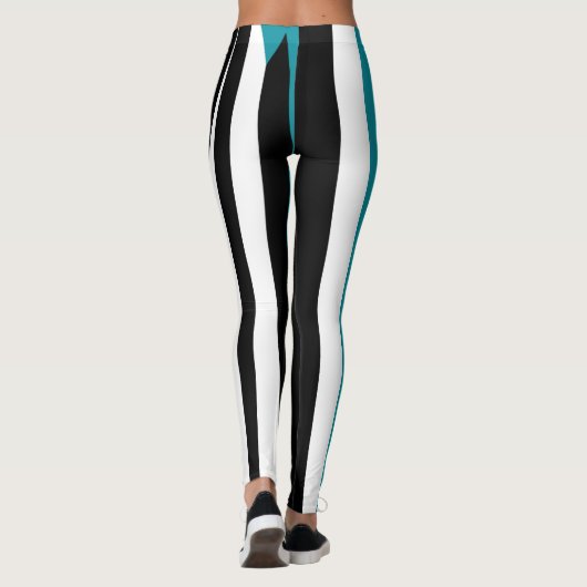 Leggings Noir et blanc turquoise (Dos)