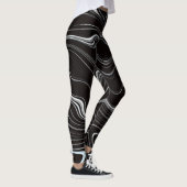 Leggings Noir et blanc Wavy Abstraction (Droite)