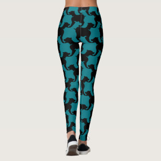 Leggings Noir et choisir la couleur Houndstooth chiens legg