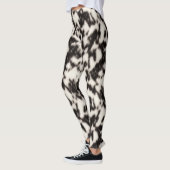 Leggings Noir et Crème Blanc Faux Fourrure animale (Gauche)