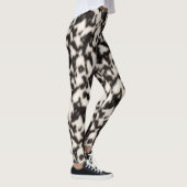Leggings Noir et Crème Blanc Faux Fourrure animale (Droite)