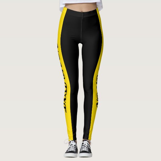 Leggings Noir et jaune (Devant)