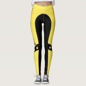 Leggings Noir Et Jaune Attrayant (Devant)