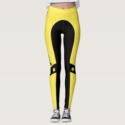 Leggings Noir Et Jaune Attrayant (Devant)