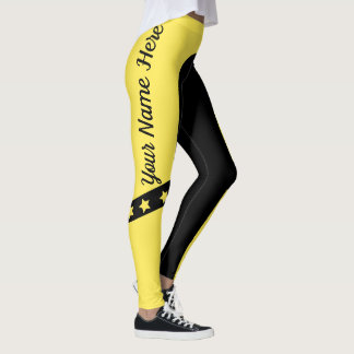 Leggings Noir Et Jaune Attrayant