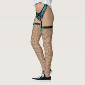 Leggings Noir et lingerie de turquoise (Français coupés) (Gauche)