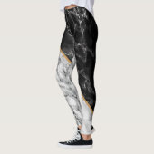 Leggings noir et Marbre blanc Votre lettre (Gauche)